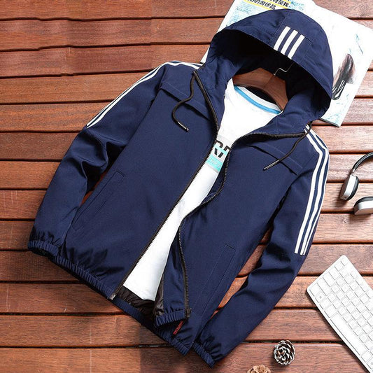 Men's Hooded Coat Plus Size Clothing Spring and Autumn Men's Outerwear Casual Jacket Jacket