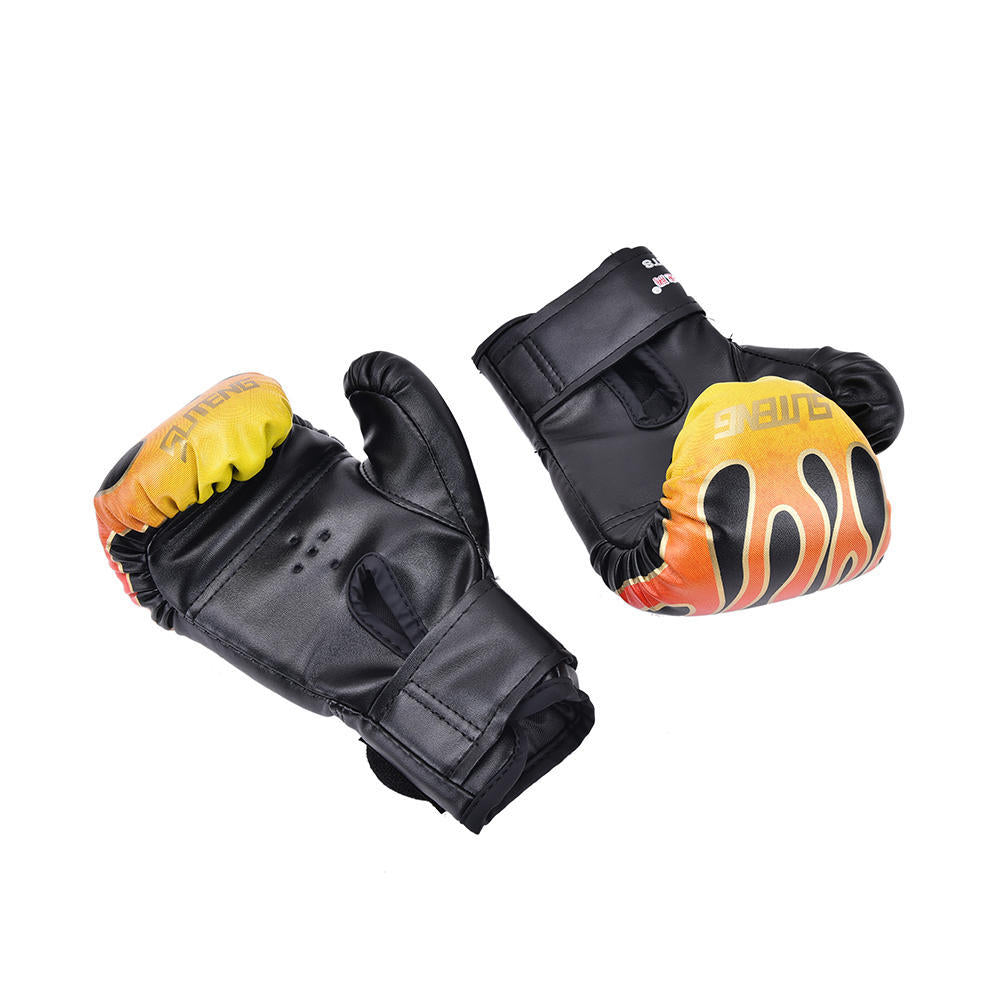 Children Kids FIRE Boxing Gloves Sparring Punching Fight Training Age 3-12