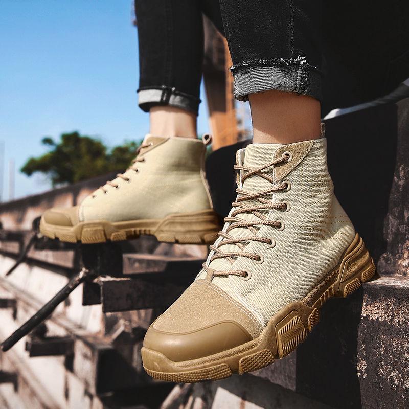 Autumn and Winter Men's Martin Boots Warm Working Boots Lace Up Men's Combat Boots High Top Shoes