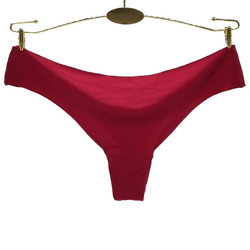 6 Pieces/set of Ice Silk Seamless T-shaped Panties Feminine Fashion Large Size Wide Belt Pure Color Panties