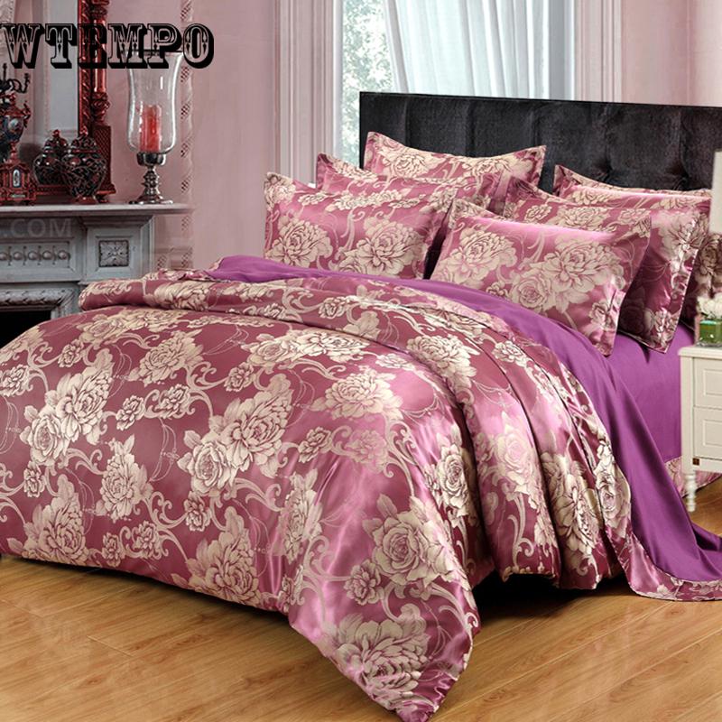 Luxury Bedding Sets Jacquard Queen Duvet Cover Set Wedding Bedclothes Bed Linen Quilt Cover