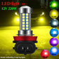 H8 220W Super Bright Headlight LED Seven Color Car Front Fog Light Natural/ Strobe Light Car Light Bulb