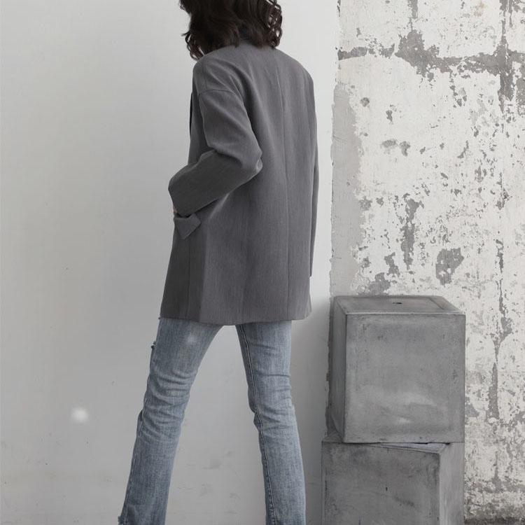 Spring Autumn Women Solid Color Jackets Chic Button Office Suit Coat Ladies Large Size Elegant Outwear
