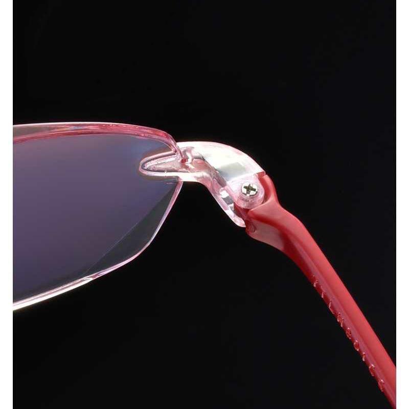 Women's Ultra-light Frameless Reading Glasses Anti-blue Light Diamond Cut Edge Ultra-clear Magnifer Glasses High Elasticity