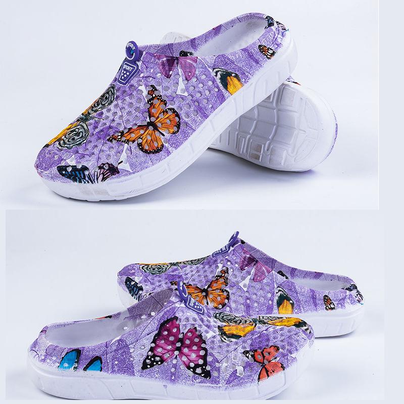 Womens Casual Clogs Breathable Beach Sandals Valentine Slippers Summer Slip on Women Flip Flops Shoes Home Shoes for Women