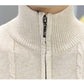 Sweater Wool Men's Slim Solid Color Knitted Half High Neck Zipper Pullover Sweater Bottoming Shirt