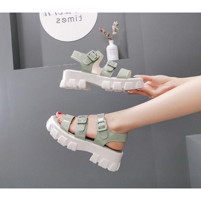 Sandals Women's Summer Fashion Outer Wear Students All-match Thick-soled Heightening Sports Flat-soled Beach Shoes Women