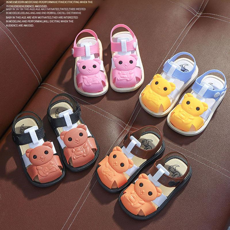 Children's Baby Baotou Sandals Summer Men and Women Buckle Princess Baby Non-slip Soft Bottom Plastic Sandals