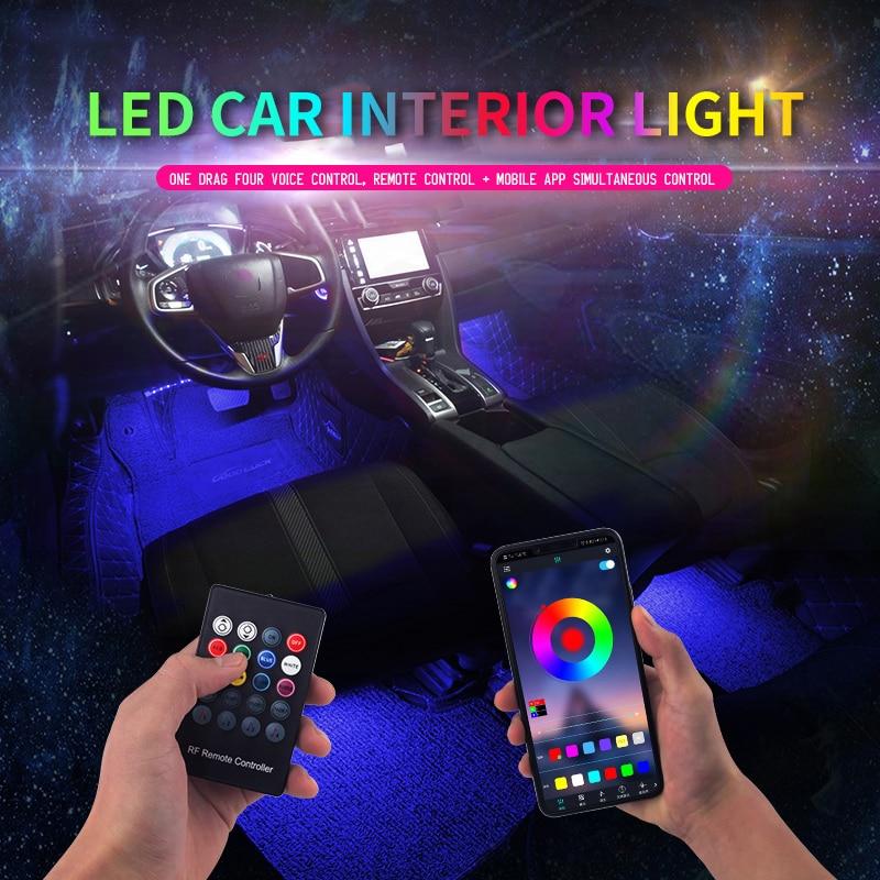 LED Car Sole Environmental Lighting with USB Cigarette Lighter Backlight Music Control Application RGB Car Interior Atmosphere Light