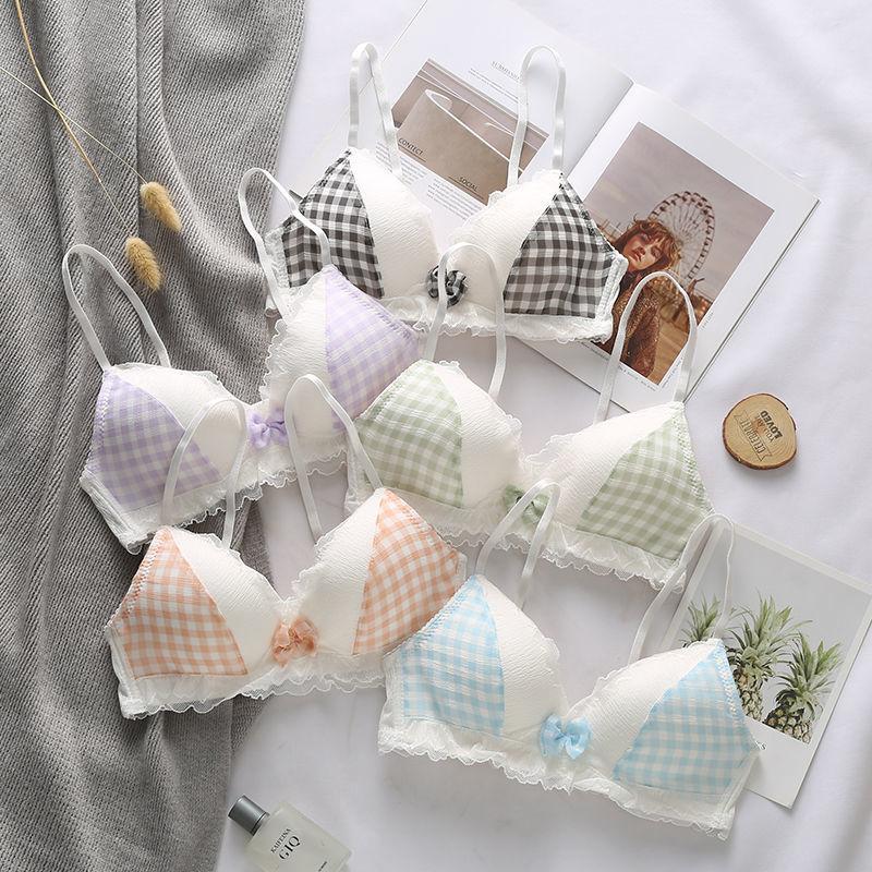 Ultra-thin Underwear No Steel Ring Thin Student High School Girl Bra Gathered Small Bra Summer Sexy Cute Light and Breathable