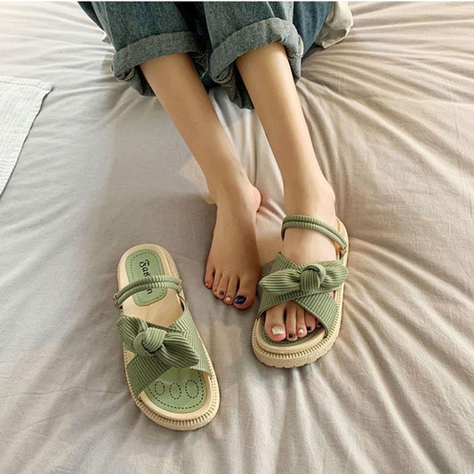Girls with Skirts Sandals Female Summer Fairy Style Student Platform Roman Flats