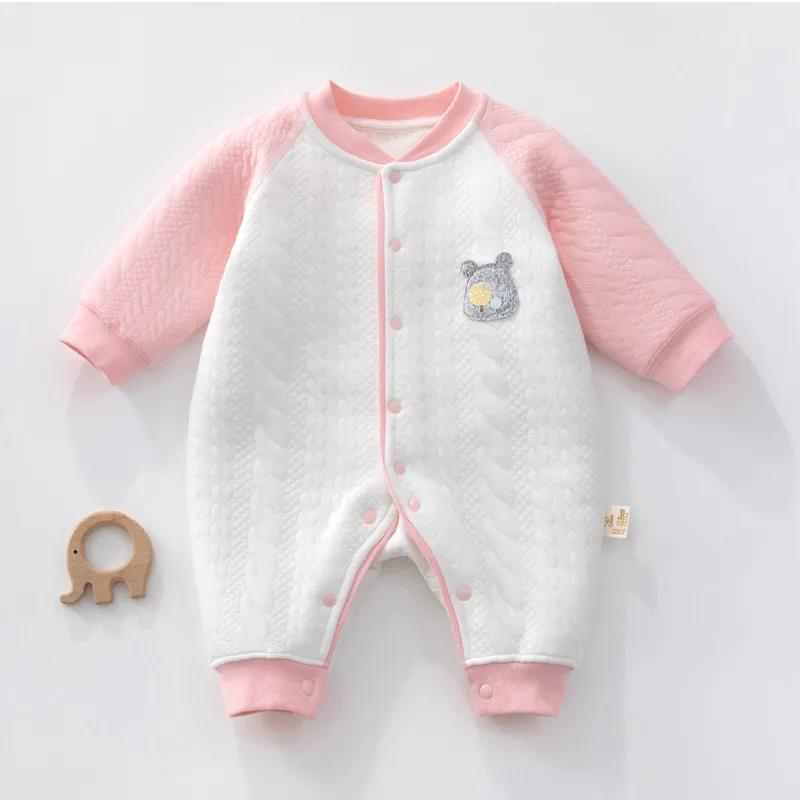 Men's and Women's Baby Clothes Baby Jumpsuit Autumn and Winter Clothes Pure Cotton Warm Pajamas Winter Cotton