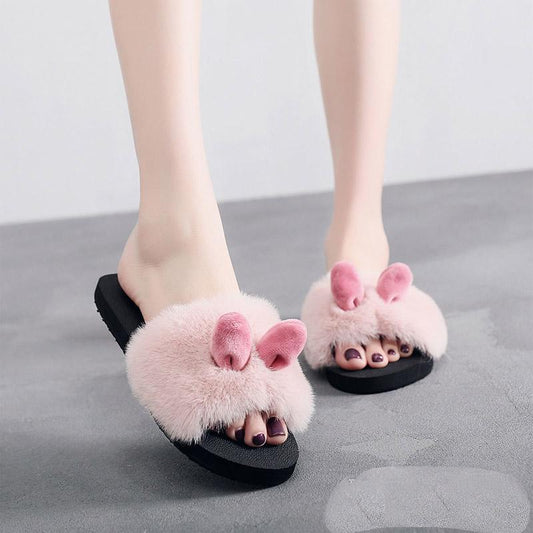 Autumn and Winter Pure Cotton Slippers Indoor Non-slip Soft-soled Shoes Warm Simple Plush Cotton Shoes