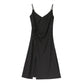 Simple Casual Suspender Dress Female Summer Split Slim Retro Bottomed Vest Skirt Beach Holiday Beach Mid Length Dress