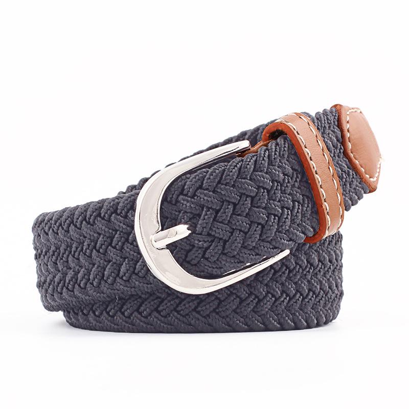Belt Women Causal Leather Cover Buckle Woven Elastic Stretch Golf Wide Canvas Belts