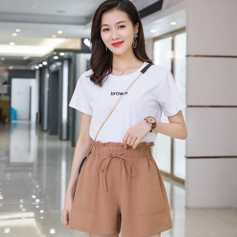 Shorts Women's Summer Loose High Waist and Thin Korean Style Buds Five-point Wide-leg Tooling Plus Size Shorts for Outer Wear