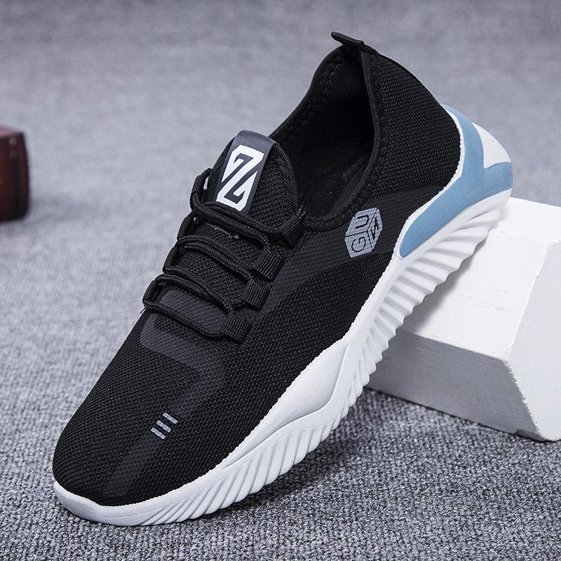 Spring Men's Sneakers Mesh Fly Woven Student Running Shoes Fashion Casual Sports Shoes