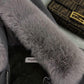 Parker Jacket Women's Winter Padded Clothes Mid-length Plus Velvet Thick Padded Workwear Fluffy Big Fur Collar Hooded Jacket
