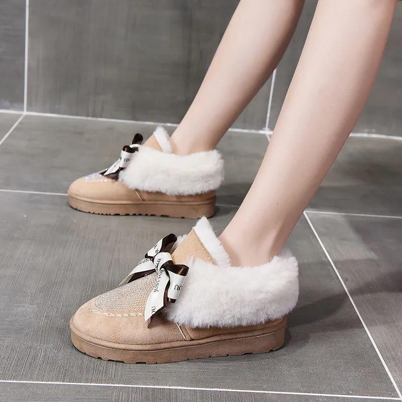 Snow Boots Double Ball Fashion Thickening Plus Velvet Warm Anti-skiing Boots Cotton Shoes