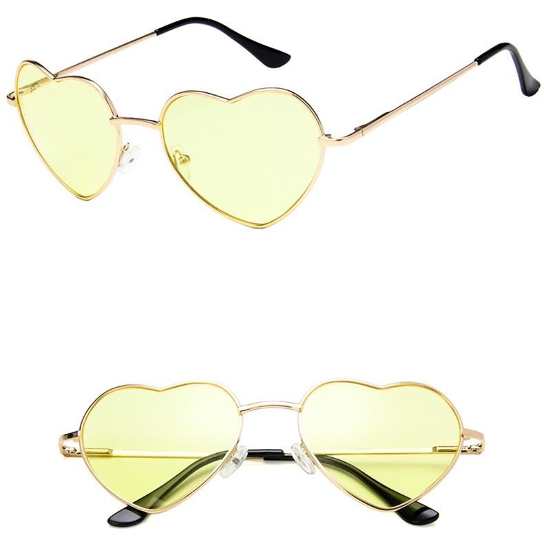 Heart Shaped sunglasses woman Lovely shades Sun Glasses for women candy color metal frame girl sungl