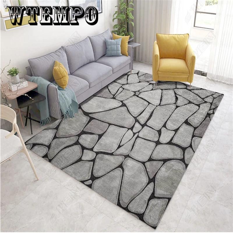 Home Mat Geometric Pattern Modern Living Room Washable Cozy Carpet