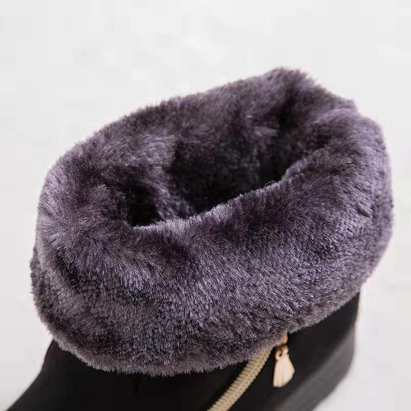 Women's Outdoor Winter Snow Boots Non-slip Warm Boots Fur Short Ankle Boots Slip-on Boots Cotton Boots Plus Size EU35-43