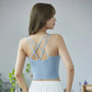 Women's Cross-cut Hollow Beauty Back Tube Top Strap Bottoming Shirt Fitness Bra Wear Yoga Vest Without Steel Ring Student Underwear Push Up Bra Top