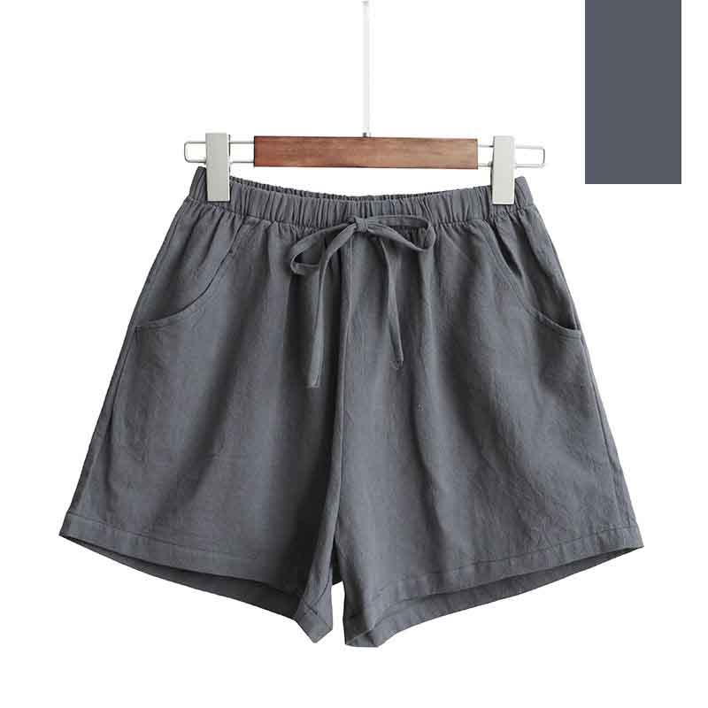 Sports Cotton and Linen Shorts Women's Summer High Waist Loose All-match Wide-leg Three-point Pants Outer Wear Casual Pants