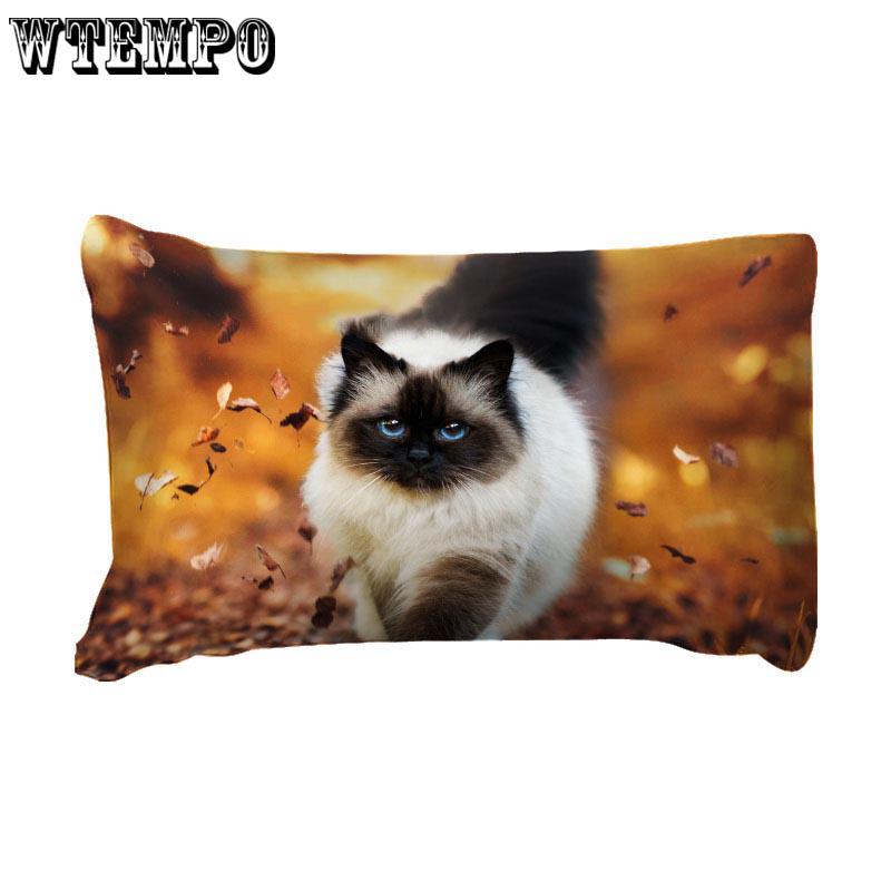 3pcs Cute 3D Autumn Cat Cat Print Duvet Cover Pillow Case Zipper Kids Bedding Set Bedclothes