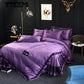 Bed Linen Set Silk Bedding Home Textile Queen King Size Duvet Cover Set Luxury Super King