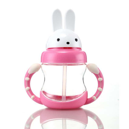 Wtempo High Quality 400ml Cartoon Kid Drinking Cup Straw Portable Rope Bpa Free Pp Children Feeding