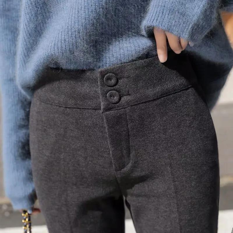 Woolen Pants Women's Tide Ins Autumn and Winter Models High Waist Loose Feet Carrot Pants Nine-point Straight Suit Women's Pants