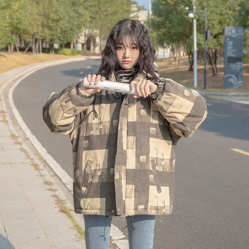Tooling Padded Jacket Women Winter Korean Version Loose Wild Japanese Hooded Student Thick Coat Cotton Tide