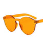 WTEMPO Rimless Transparent Colorful Oval Sunglasses Women Brand Deisgner Integrated Plastic Mens Sun