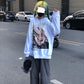 Women Sweatshirts Fashion Printed Streetwear Harajuku Hip Hop Pullover Black White Hoodies Oversized Loose Hooded Top Clothes Autumn Winter Girl Tops