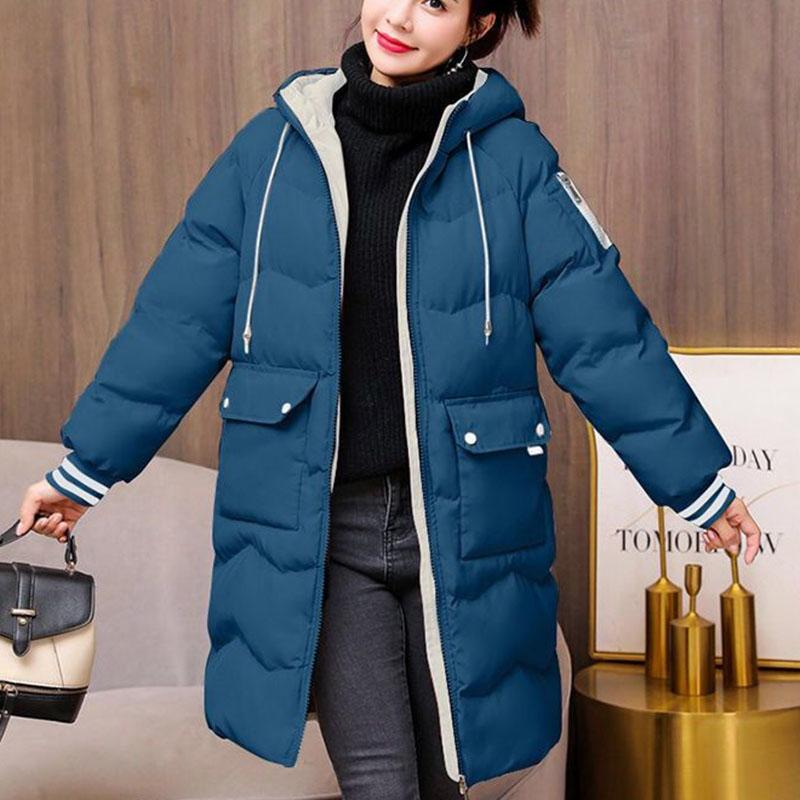 Down Padded Jacket Women's Winter Clothing Anti-season New Style Korean Loose Cotton-padded Jacket Women's Mid-length Large Size Padded Padded Jacket