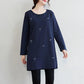 Fashion Women Long Sleeve Embroidered Solid Polyester T-Shirt Autumn  Femininas Basic Tops Loose Chemise Tunic Pullover
