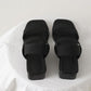 Sandals Female Summer Fairy Style Simple Lace-up Sandals Korean Wild Square Head Thick Heel Student Sandals