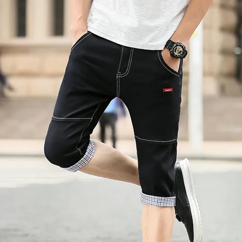 Summer Men's Jeans Cropped Trousers Men's Trend Casual Stretch Denim Shorts