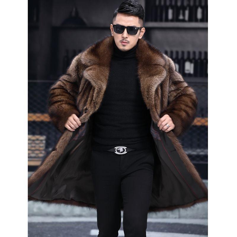 Plush Thickening Fashion Trend Handsome Men's Winter Imitation Mink Fur Detachable Liner Imitation Fur Jacket