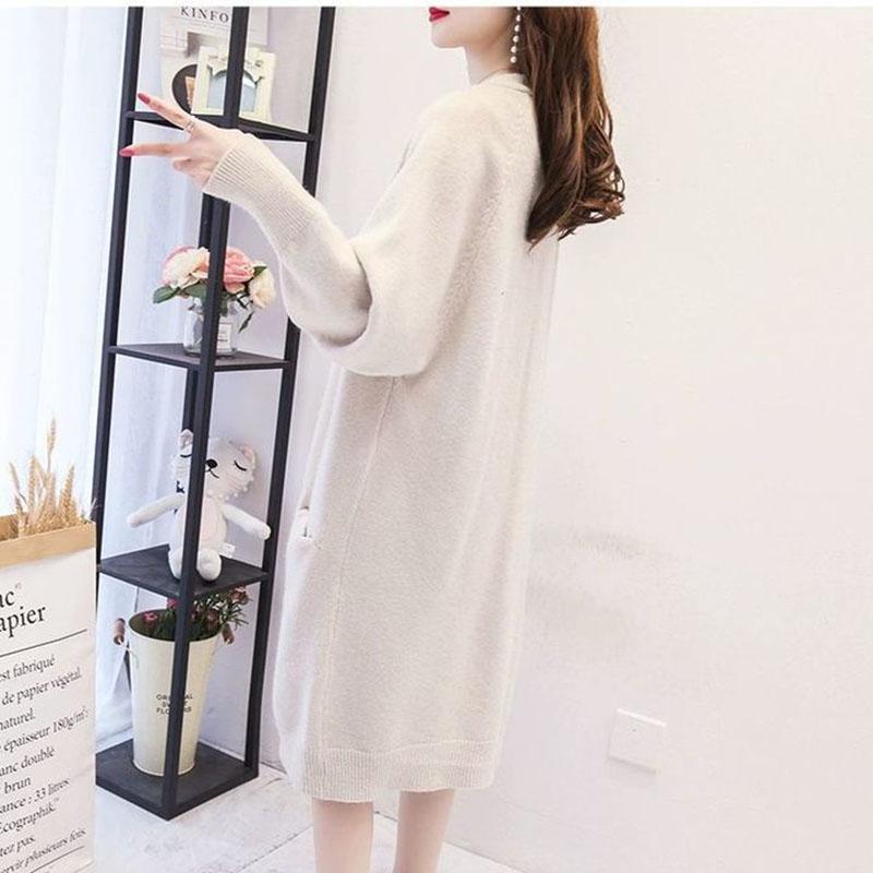 Mid-length Cardigan Sweater Spring and Autumn Loose Outer Tops Spring Casual Knitted Women's Jacket