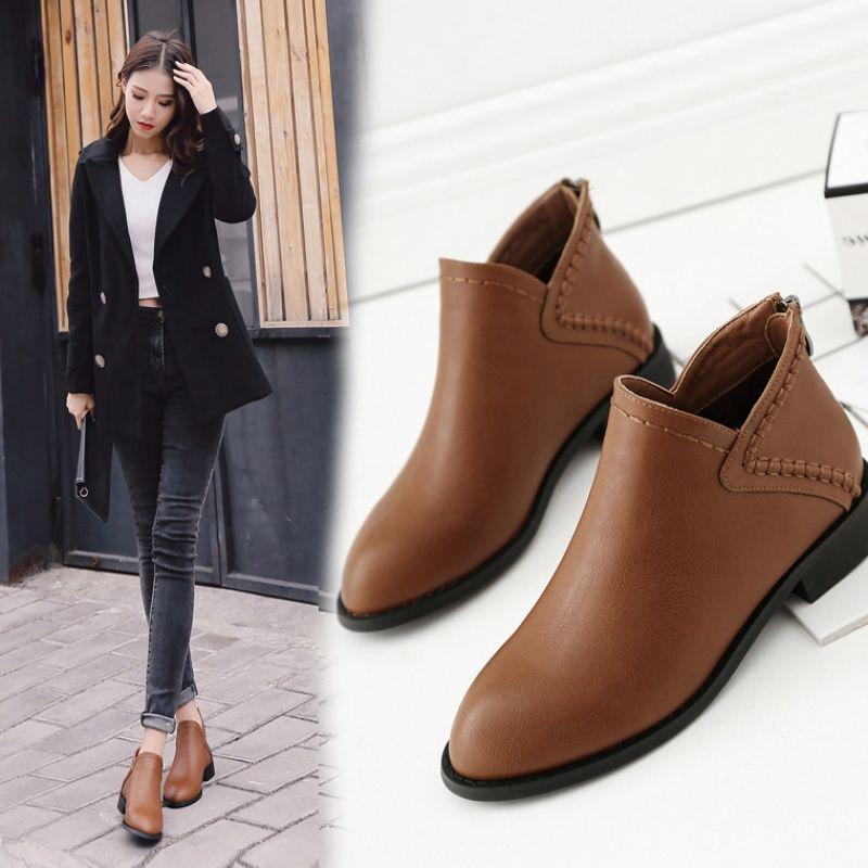 Women Ankle Boots Autumn Female Shoes Woman Flat Fashion Platform Round Toe Casual Shoes