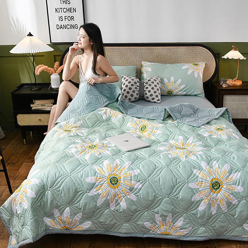 Summer Skin-friendly Thin Printing Air-conditioning Quilt Single Double Washed Cotton Summer Cool Quilt