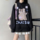 Anime Sweatshirt Japan Cartoon Hooded Tops Oversized Streetwear Harajuku White Long Pullovers Hoodies Plus Size Loose Thick Fleece Fall Winter Hoodies