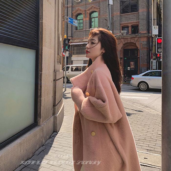 Winter Imitation Mink Fur Coat Fashion Mid-length Loose Fur Mink Coat