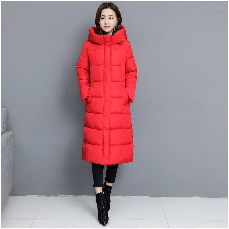 Autumn and Winter Down Coat Women's Mid-length Slim Plus Size Long Coat Cotton-padded Coat Women's Jacket