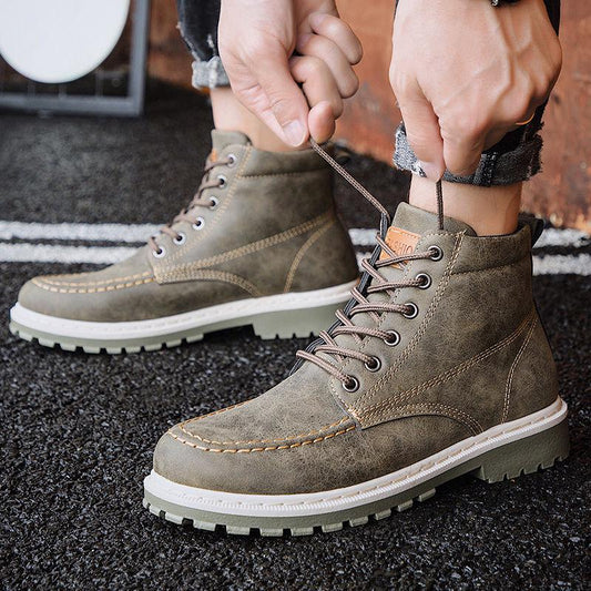 Autumn Martin Boots Men's Boots Men's Work Shoes Military Boots British High Top Shoes Men's Boots