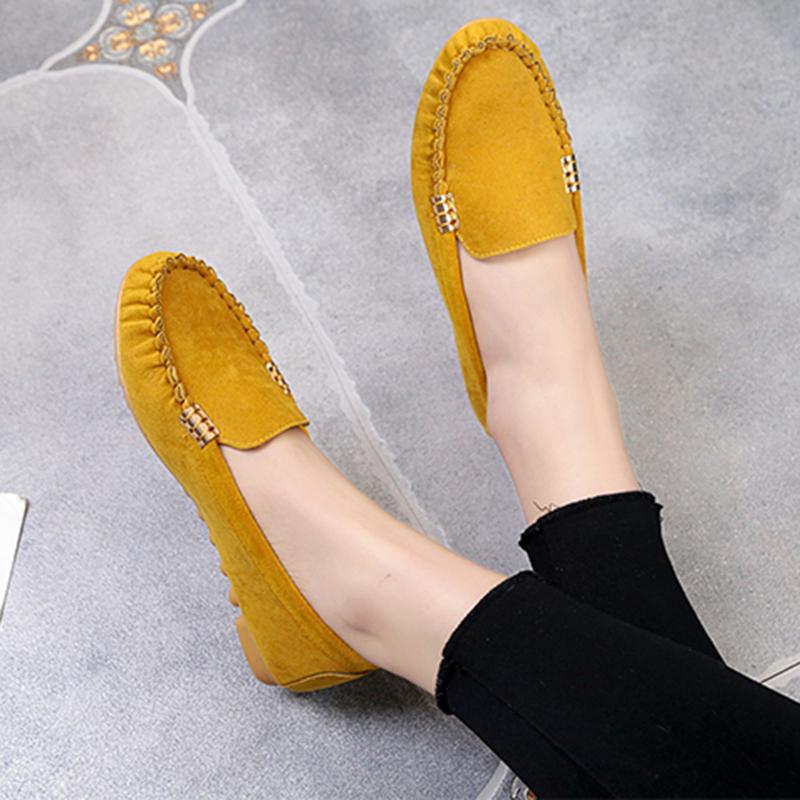 Women's Fashion Ballet Flats Cute Slip on Low Heel Ladies Boat Shoes