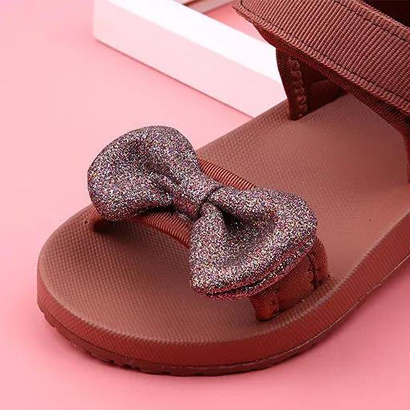 Children's Sports Sandals Girls' Sandals Summer Soft Soles Big Children's Bows Little Princess Beach Shoes