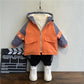 Boys' Autumn and Winter Clothes Thick Coats Tide Winter Foreign Children's Clothes Baby 4 Years Old Plus Velvet Handsome Tops